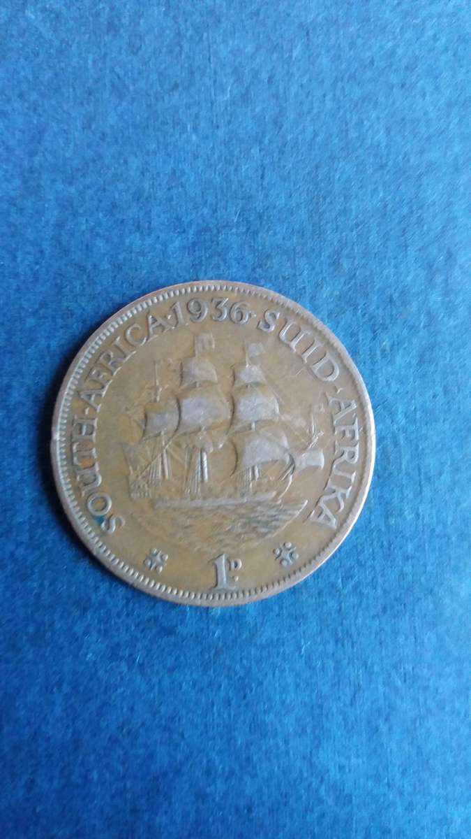 South Africa 1936  1 Penny * George V -  Mintage  1 818 843*