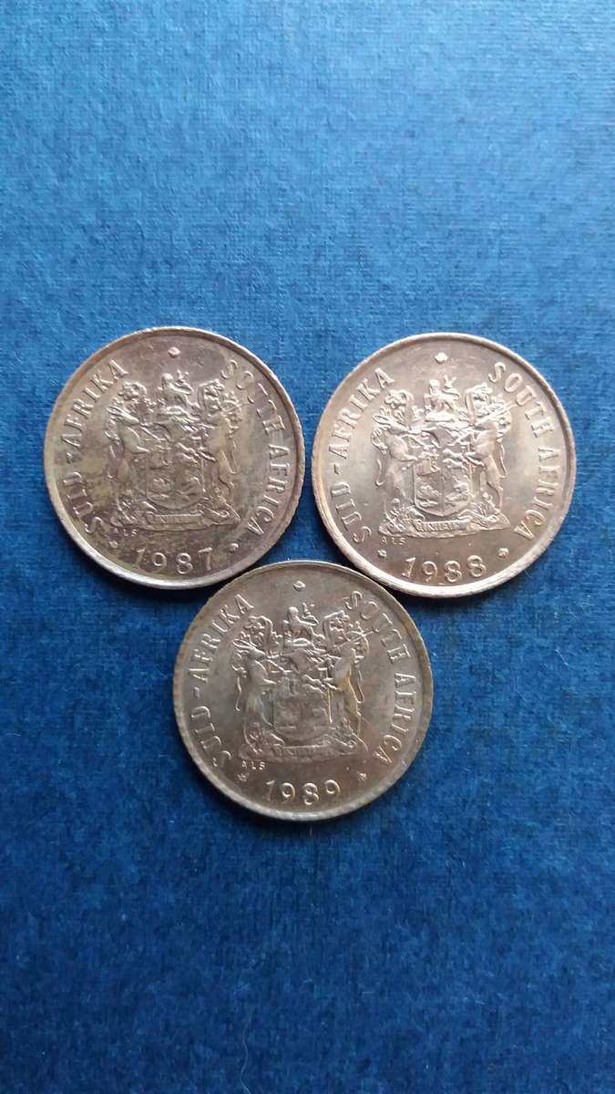 South Africa 1987, 1988 & 1989 1 cent * 3 x coins*