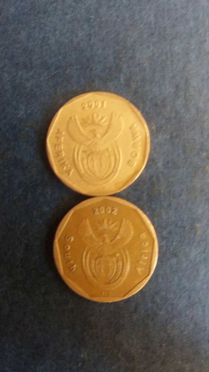 South Africa 2001 & 2002 20 cent * 2 x coins*
