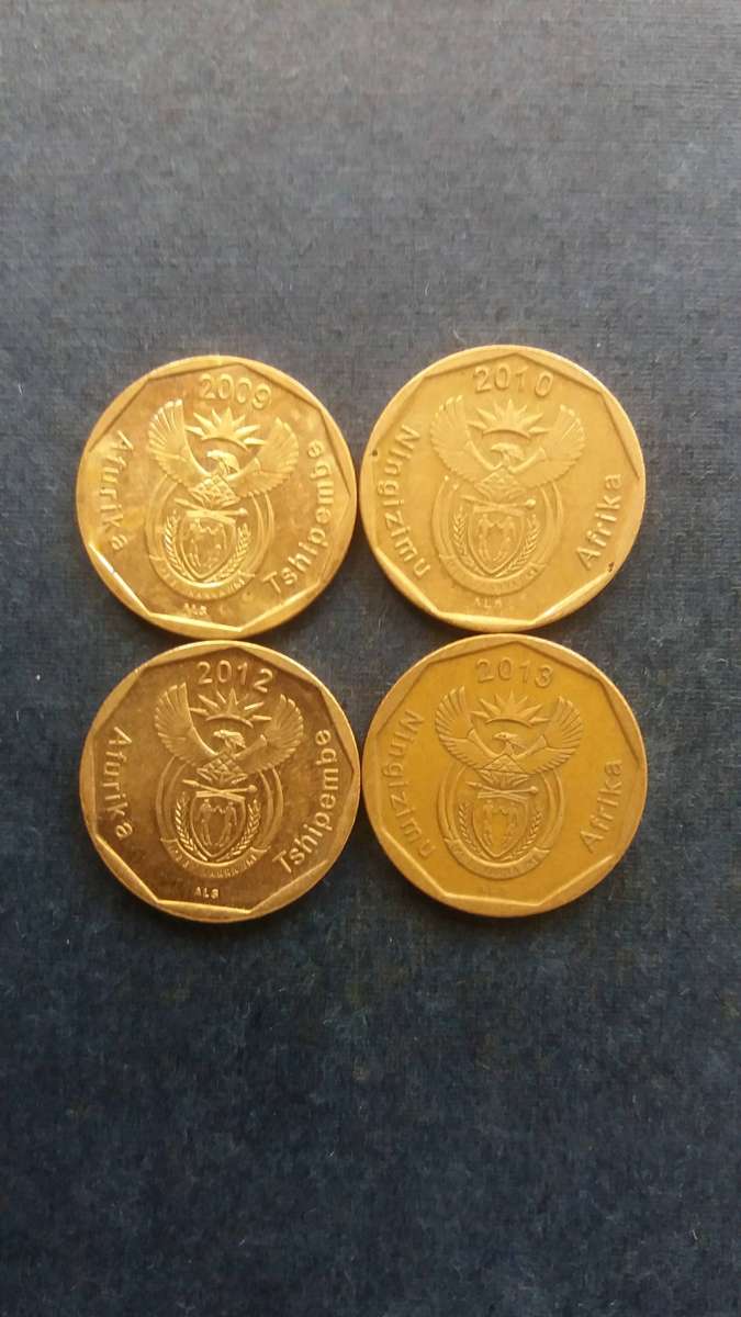 South Africa 2009, 2010, 2012 & 2013 20 cent * 4 x coins*