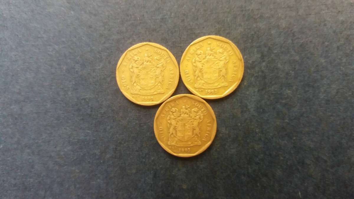 Soiuth Africa 1991 ,1992 & 1993 10 cent *3 x coins*
