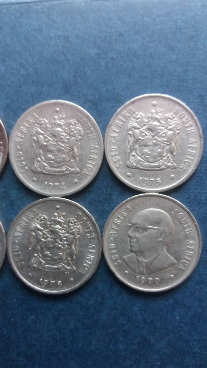 South Africa 1971, 1972, 1974, 1975, 1976, 1977, 1978, 1979 20 cent * 8 x coins*
