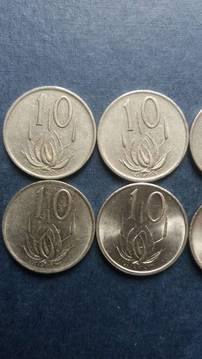 South Africa 1980, 1981, 1982, 1983, 1984, 1985, 1986, 1987, 1988, 1989 10 cents * 10 x coins*