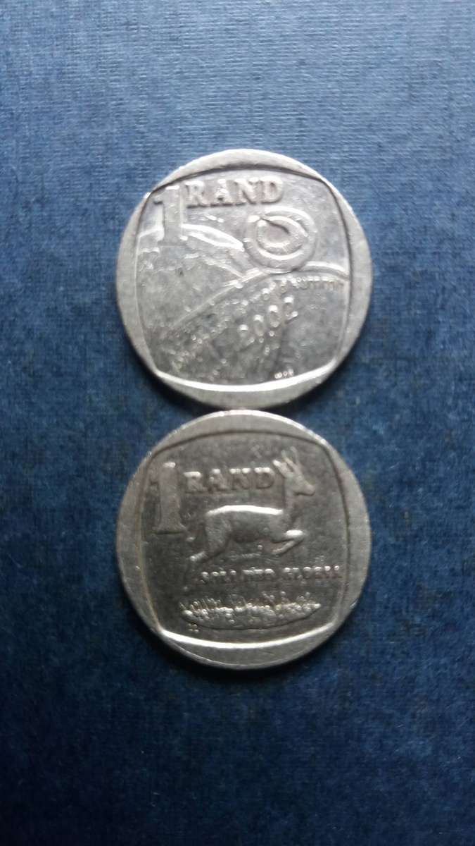 South Africa 2002 R1 - World Summit & Springbok * Difficult to find* 2 x coins
