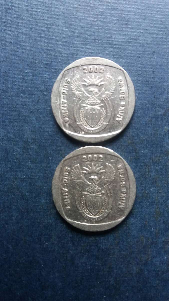 South Africa 2002 R1 - World Summit & Springbok * Difficult to find* 2 x coins