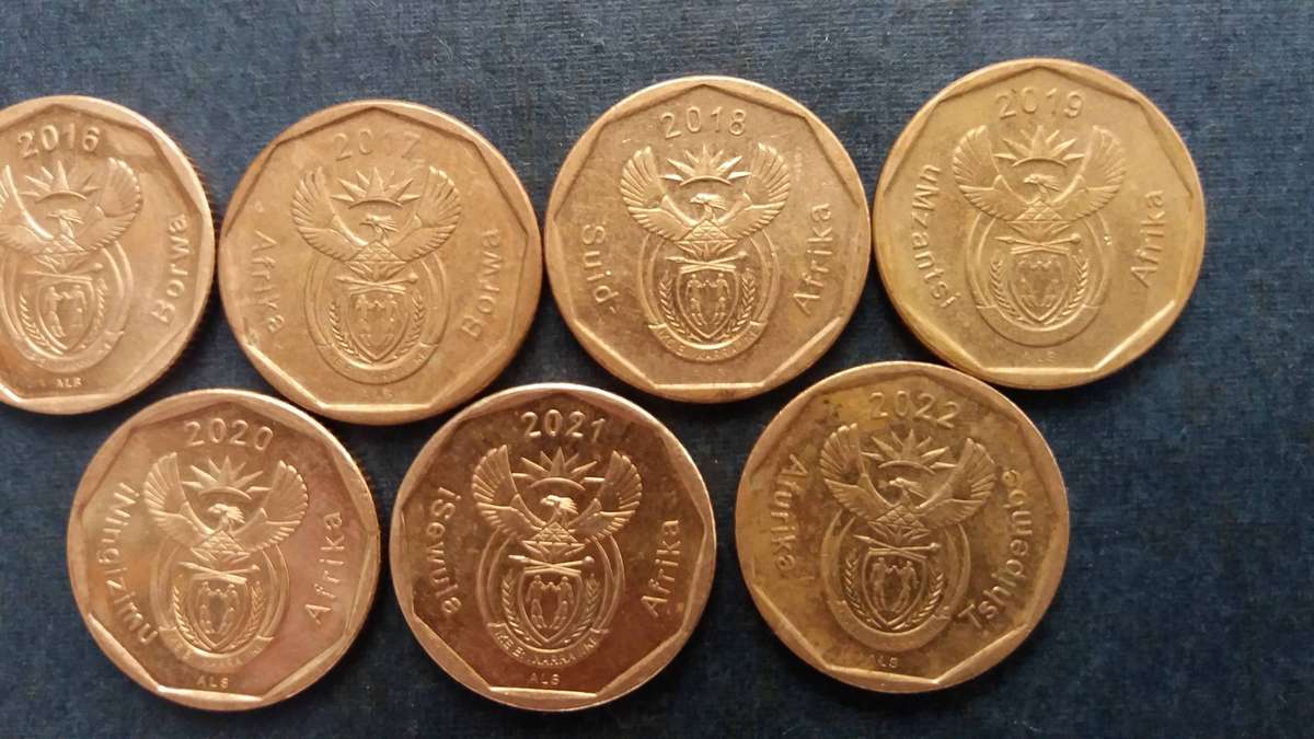 South Africa 2016, 2017, 2018, 2019, 2020, 2021 & 2022  20 cent * 7 x coins*