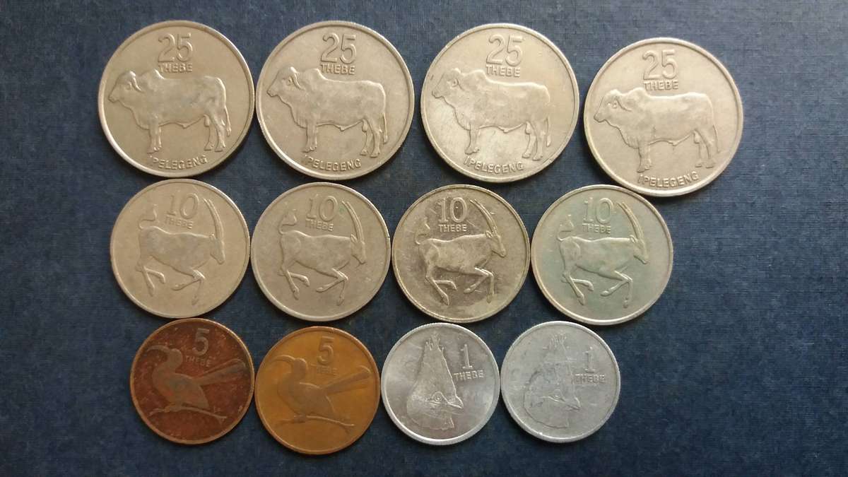 Botswana lot of 12 coins