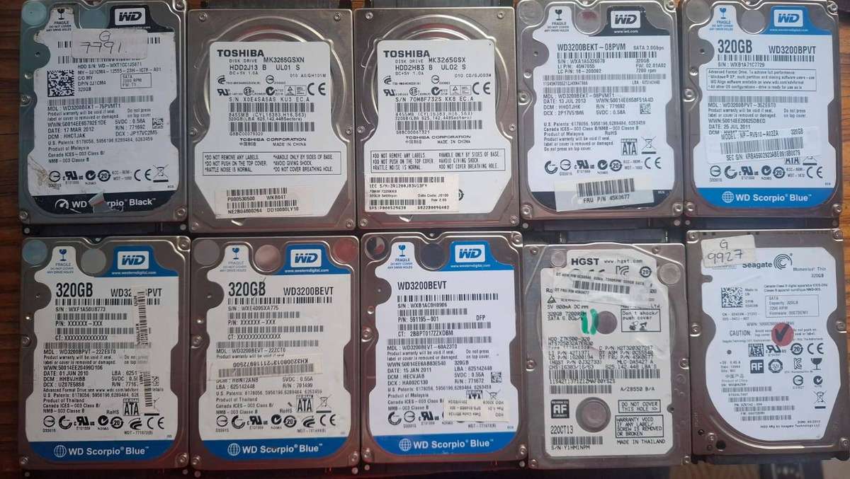 320Gb Laptop Hard Drive Various Makes