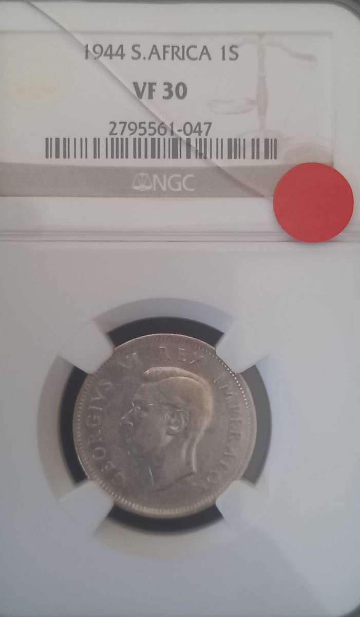 1944 UNION 1 SHILLING NGC VF30