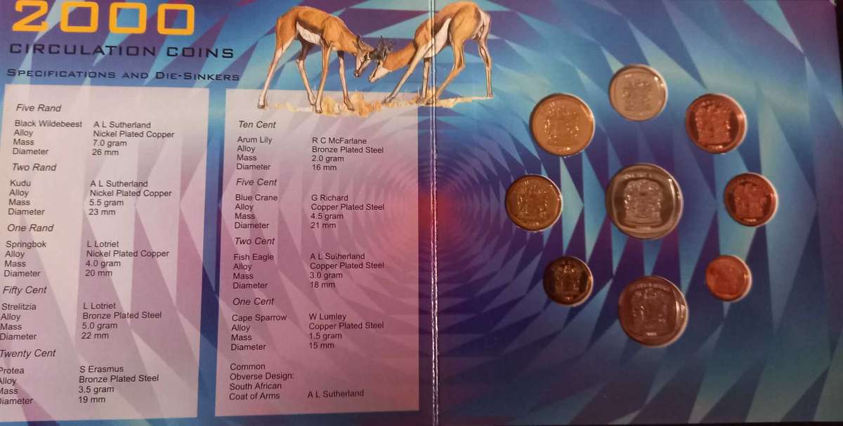 2000 RSA OLD COAT OF ARMS UNC COIN SET