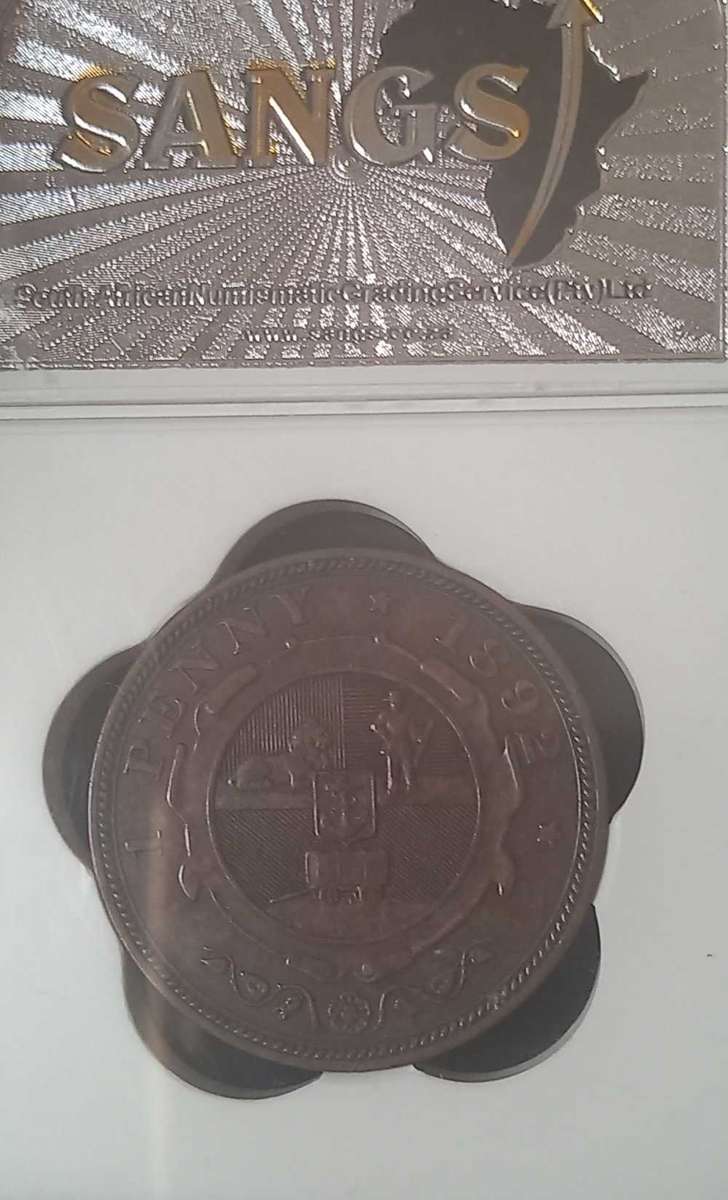 1892 ZAR 1 PENNY XF40