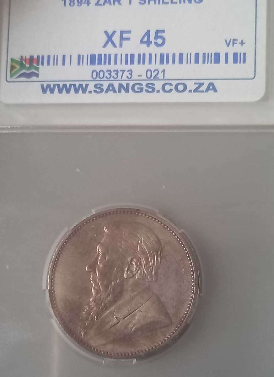 1894 ZAR 1 SHILLING XF 45