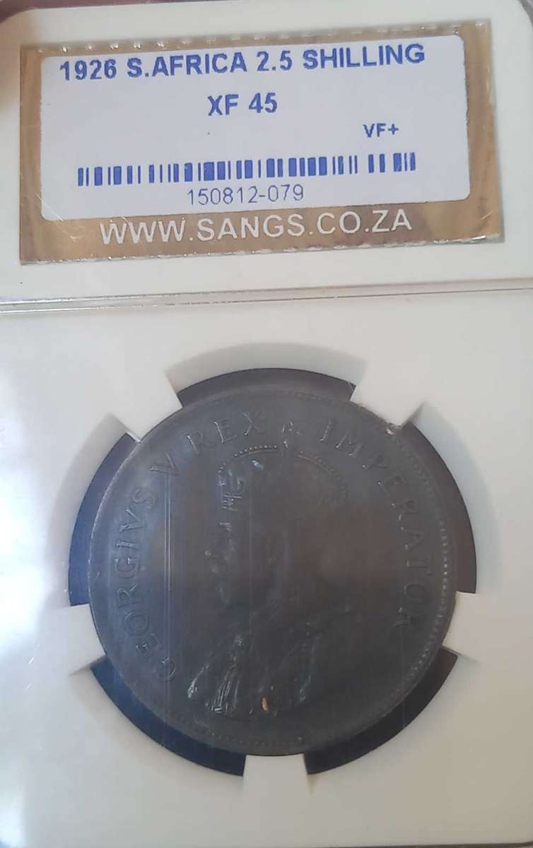 1926 UNION 21/2 SHILLING GRADED XF45