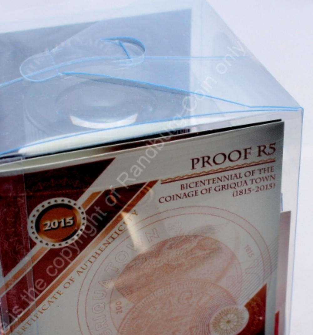 2015 PROOF R5 BI- METAL ALLOY OF THE COINAGE OF GRIQUA TOWN IN SEALED BOX