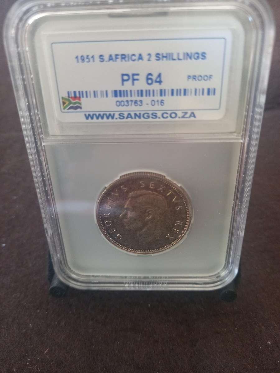 1951 UNION 2 SHILLING PF64