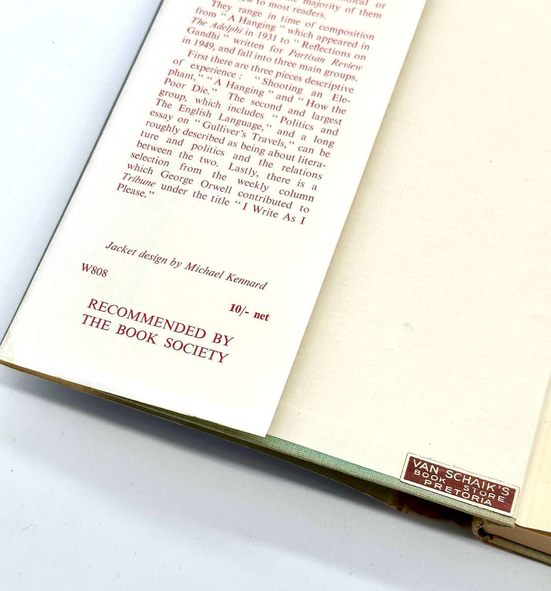Shooting an Elephant and Other Essays by George Orwell (1st Edition)