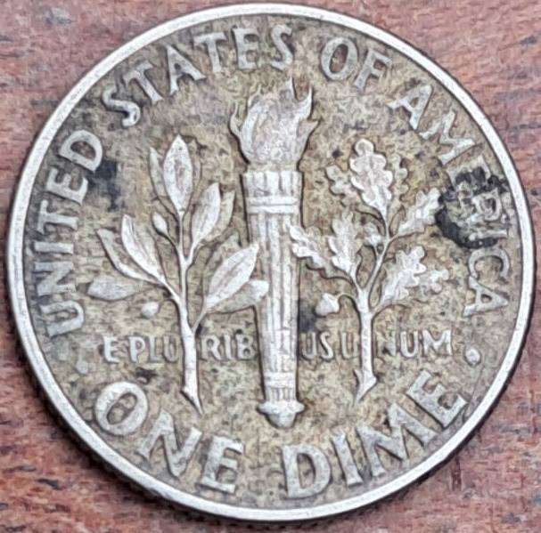  1947 Roosevelt Silver Dime - 90% Silver - Philadelphia Mint - VF Condition