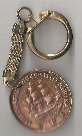 1949 South African 1 Penny Key Ring