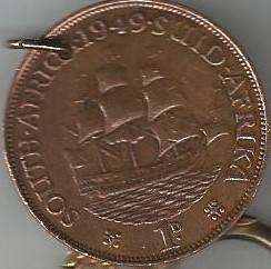 1949 South African 1 Penny Key Ring