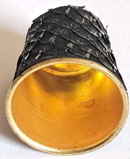 Thimble Rare Salmon Skin & Gilt   COA included