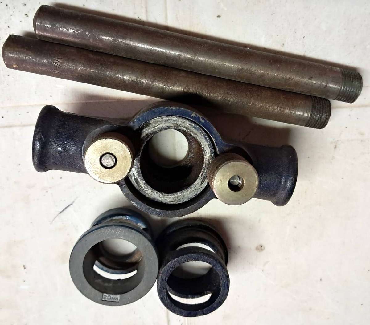 BOX FULL OF USED AND NEW TAPS, DIAS and TAP WRENCH HANDLE