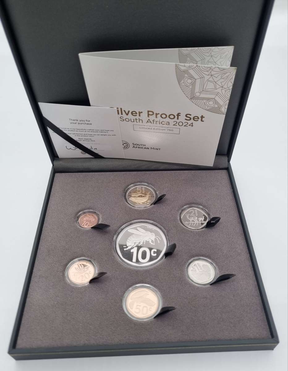 *#* NEW! 2024 SA Short Proof Set with Silver 1oz Bee depicting the new 10 cent - Mintage Pending *#*