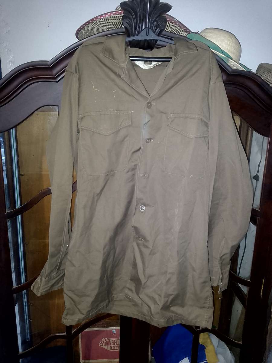 SADF LONG SLEEVE FIELD DRESS SHIRT SIZE LARGE 1976 ISSUE GOOD CONDITION