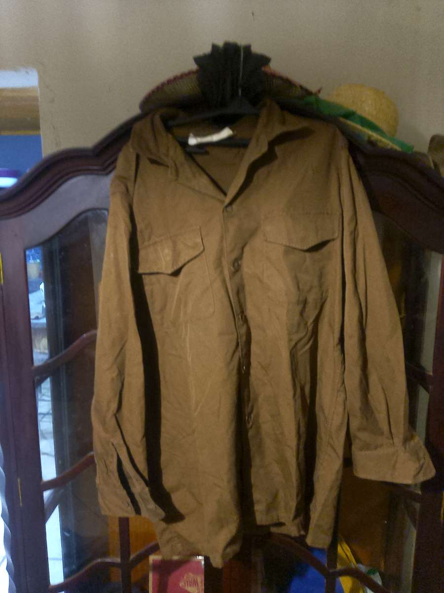SADF LING SLEEVE FIELD DRESS SHIRT SIZE LARGE 1977 ISSUE GOOD CONDITION