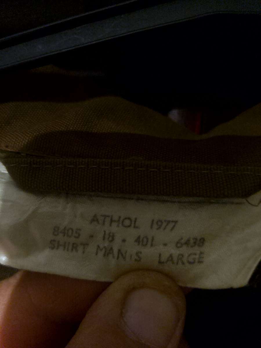 SADF LING SLEEVE FIELD DRESS SHIRT SIZE LARGE 1977 ISSUE GOOD CONDITION