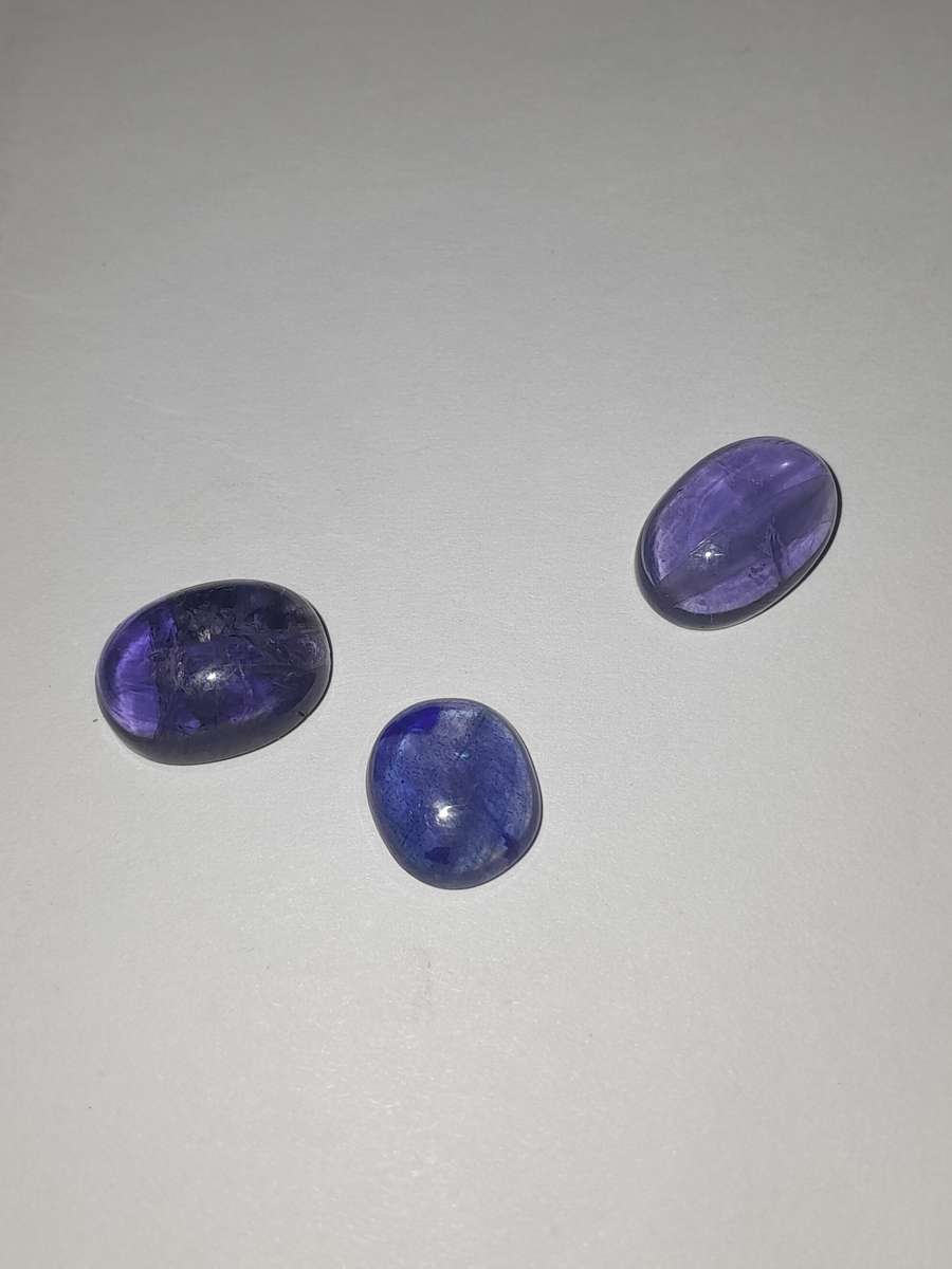 Natural 13.04 Ct Tanzanite Cabs 3 pc