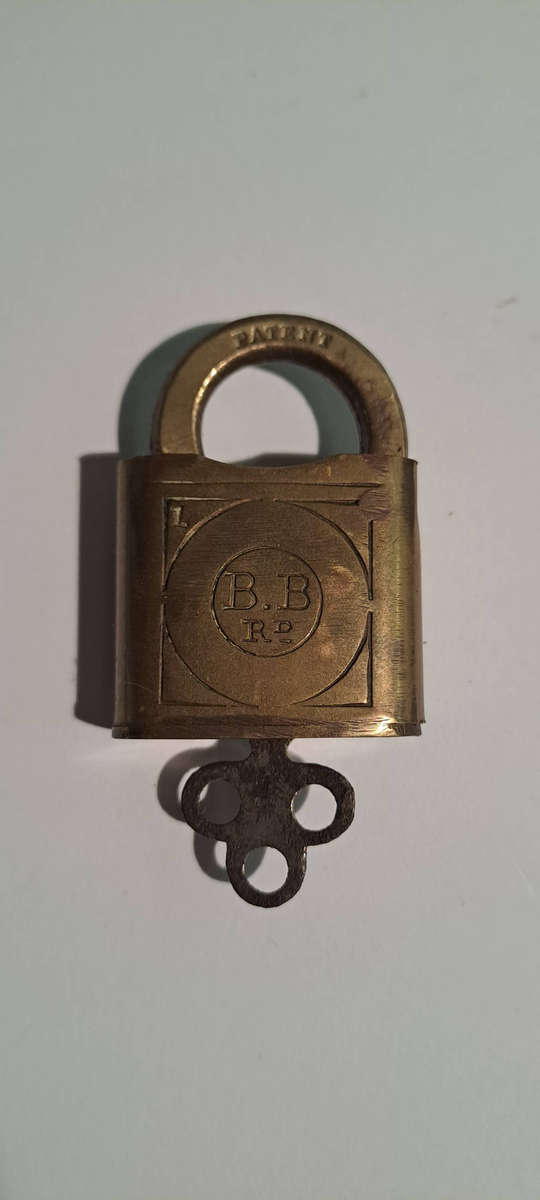 Vintage B.B Rd brass padlock with key