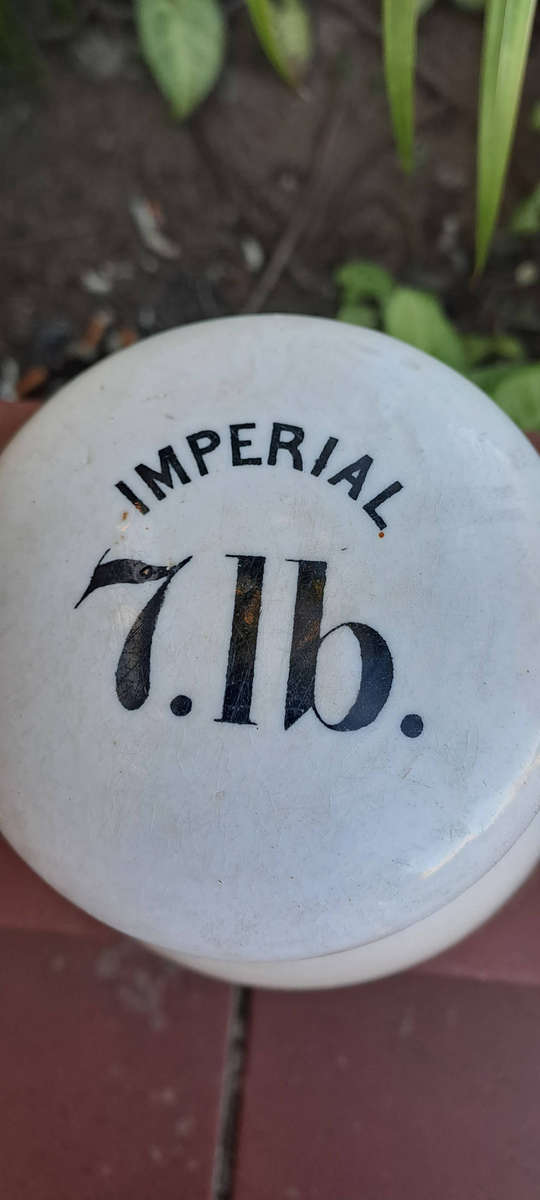 Antique victorian ceramic/lead dairy weight 7lb