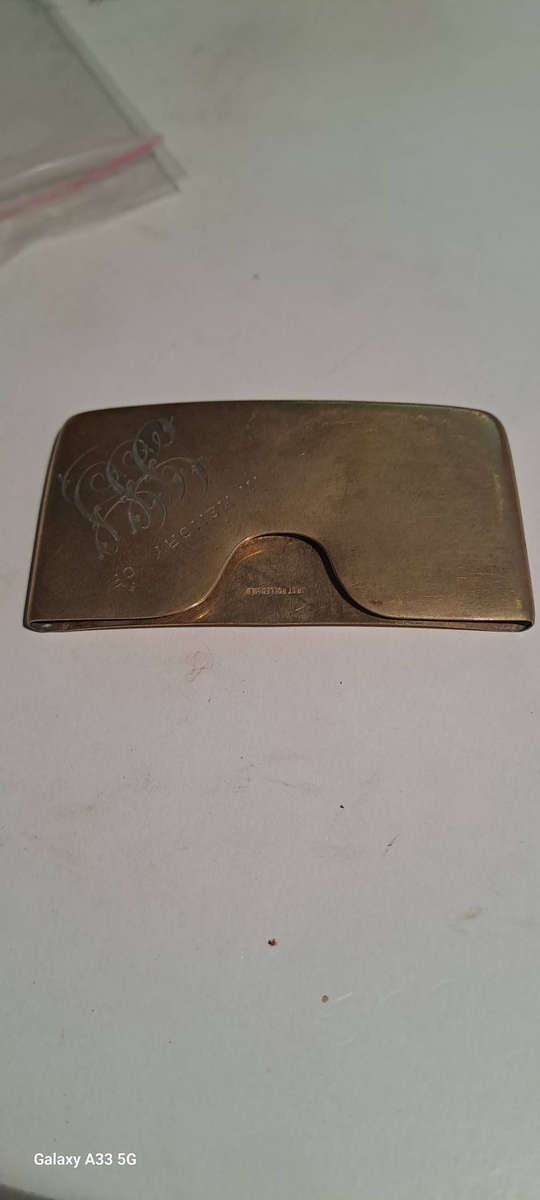 18ct rolled gold money/ business card holder pocket reduced
