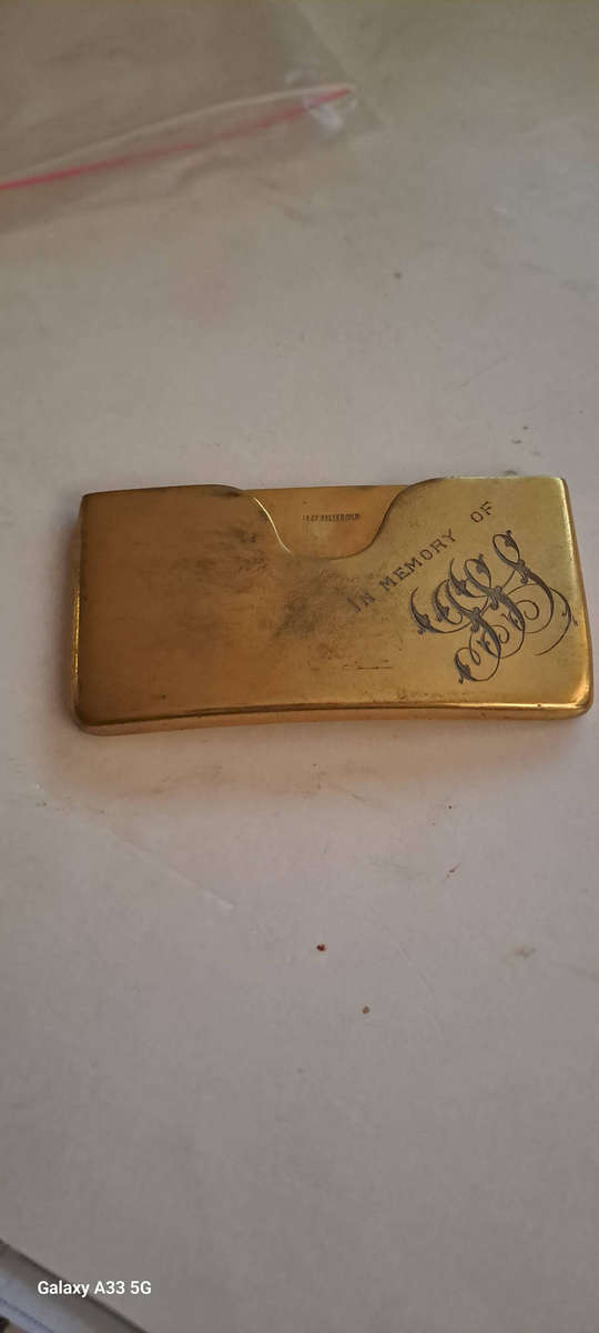 18ct rolled gold money/ business card holder pocket reduced