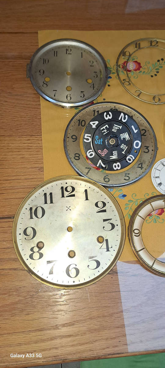 Lot of vintage clock faces