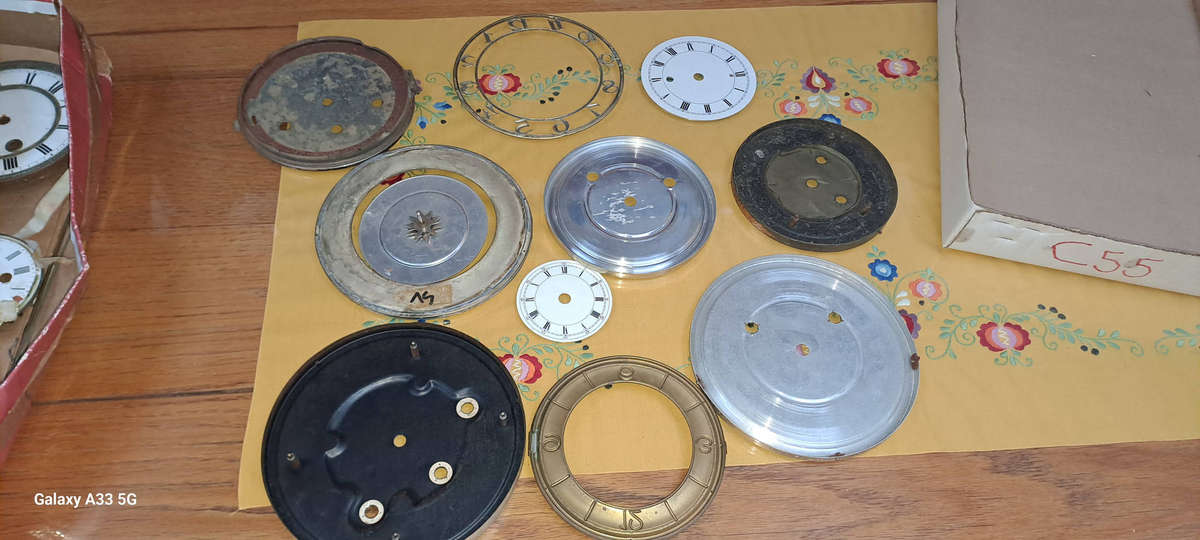 Lot of vintage clock faces