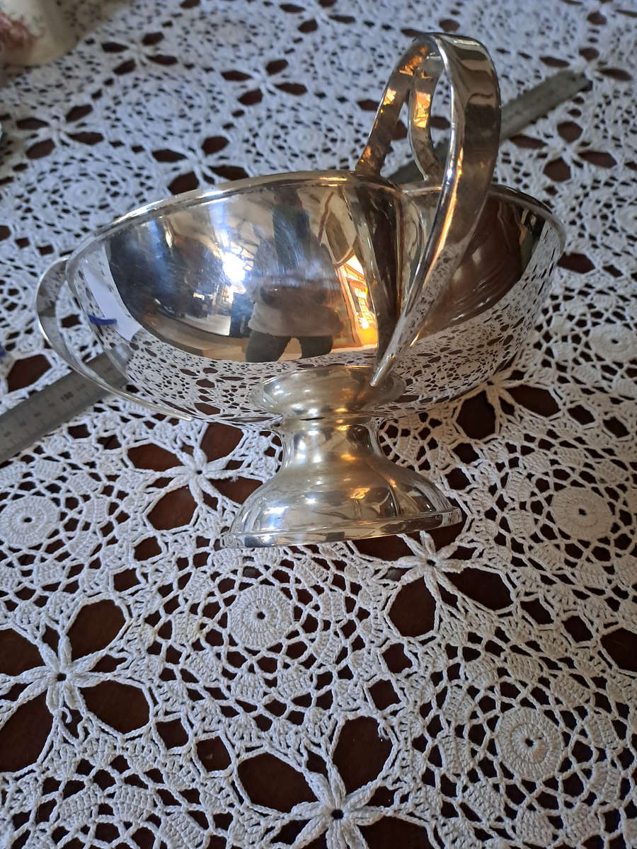 Large 3 handled footed England EPNS bowl