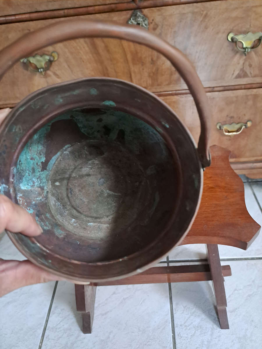 1940s Anglo-Indian hand Hammered Copper and Arts Brass Cuts Jardiniere Planter