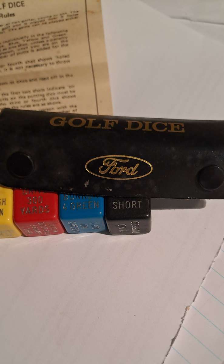 Galloping Golf dice with rules and leather case Vintage