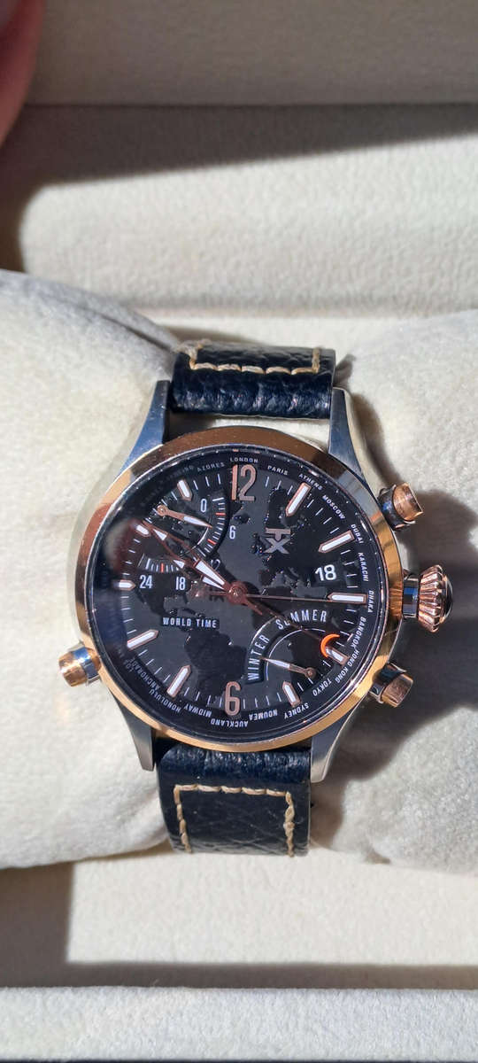 German Timex techno luxury TX500 series World Time mens watch