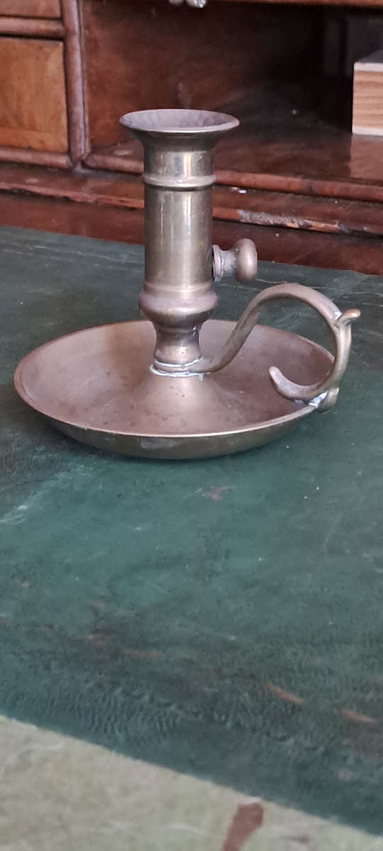 Antique Brass early 20th century height adjustable candle stick