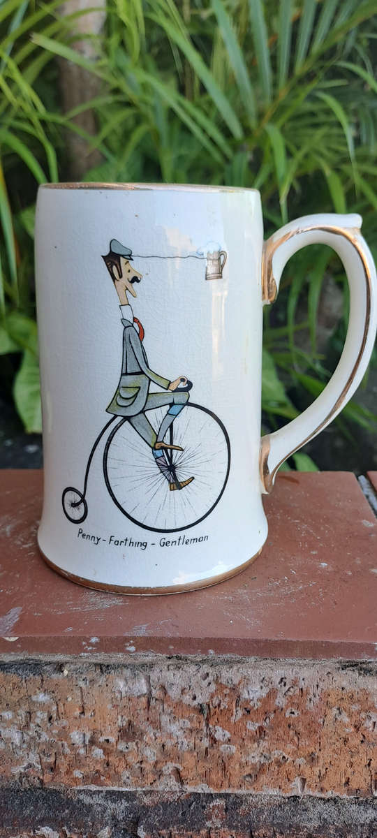 Sadler Stafordshire penny farthing beer mug