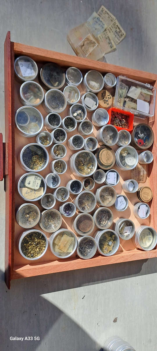 Draw full of vintage watch spares various see pictures