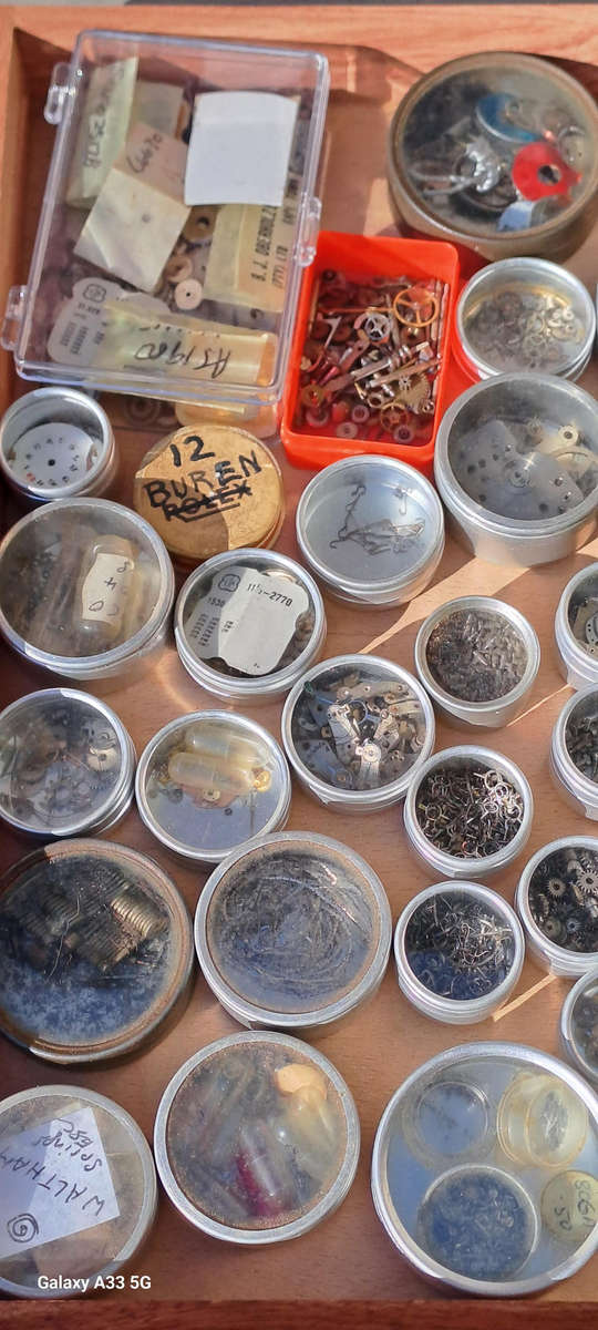Draw full of vintage watch spares various see pictures