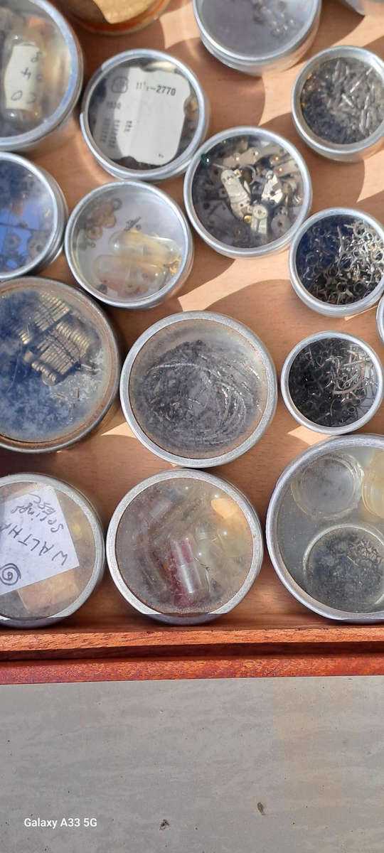 Draw full of vintage watch spares various see pictures