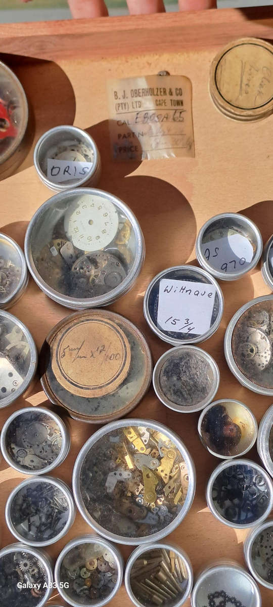 Draw full of vintage watch spares various see pictures