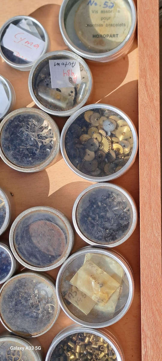 Draw full of vintage watch spares various see pictures