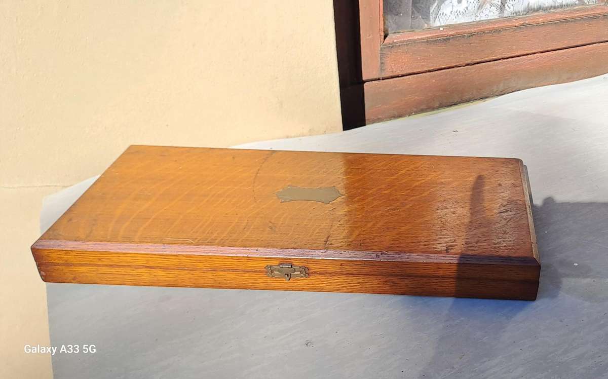 Antique oak box converted for watches/ necklaces etc