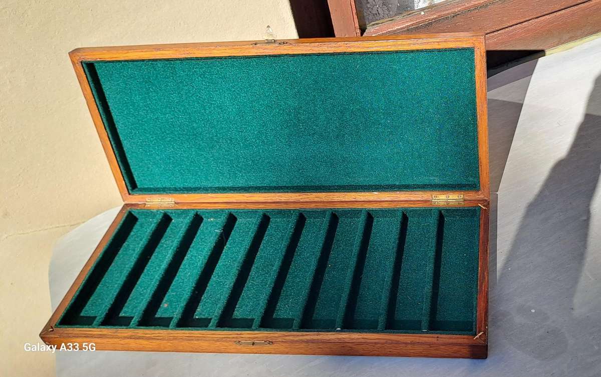 Antique oak box converted for watches/ necklaces etc