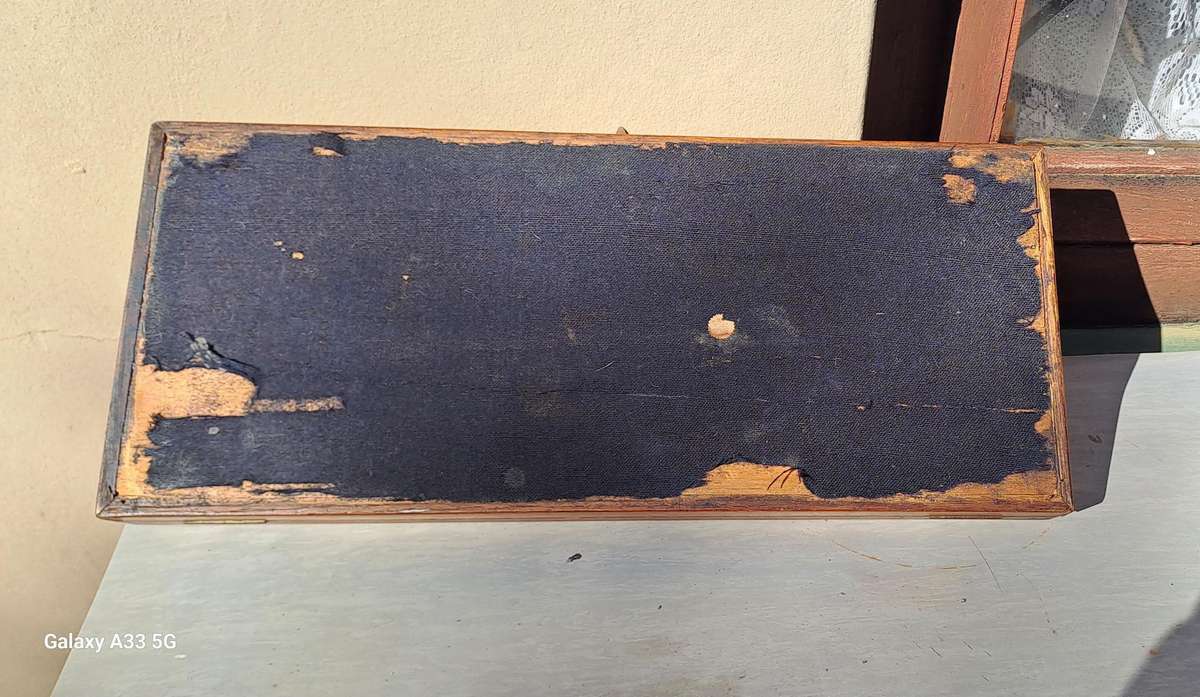 Antique oak box converted for watches/ necklaces etc